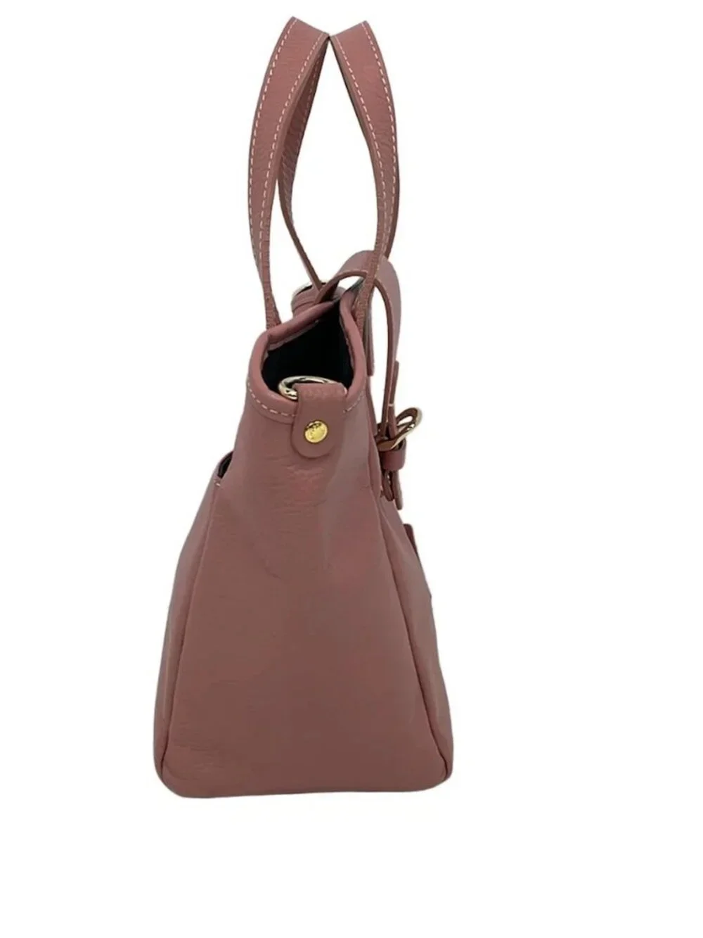 russet Pink Leather Tote Bag